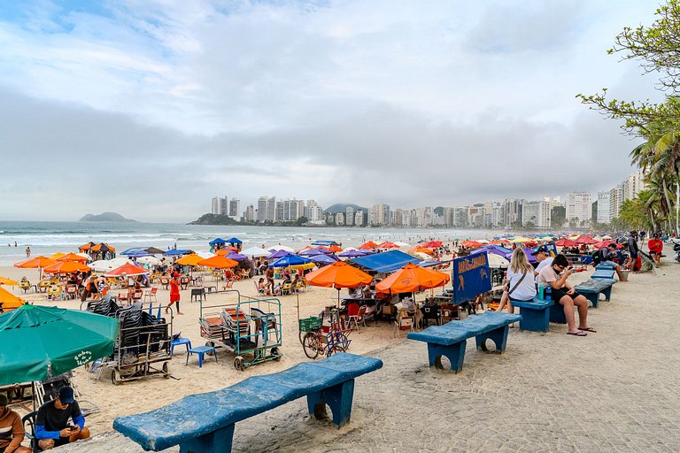 Apto frente ao mar, Pitangueiras Guarujá/SP